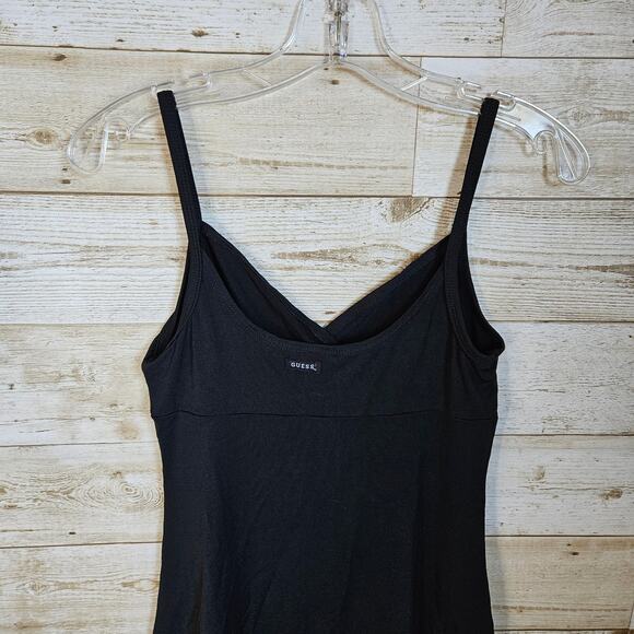 GUESS Slip Dress Black Nightie Womens V-Neck Sleeveless Mini Stretch Club Y2K M - Picture 6 of 10